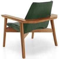 Poltrona Decorativa Para Sala De Estar Living Base Madeira Becker L02 Couríssimo Verde Musgo - Lyam Decor - 6