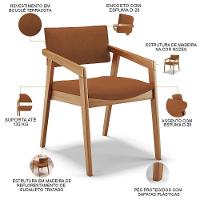 Kit 06 Cadeiras Para Sala De Jantar Estar Living Giorgia B04 Bouclê Terracota - Lyam Decor - 6