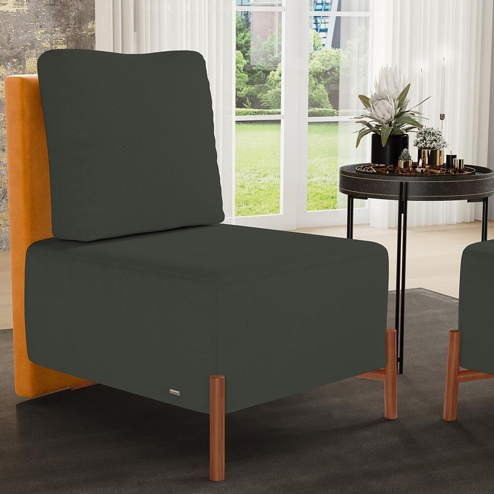 Kit 2 Poltronas Decorativa Sala Estar Living Hungria L02 Couríssimo Whisky Linho Verde Musgo - Lyam - 8
