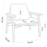 Poltrona Decorativa Para Sala De Estar Living Base Madeira Becker L02 Linho Bege - Lyam Decor - 3