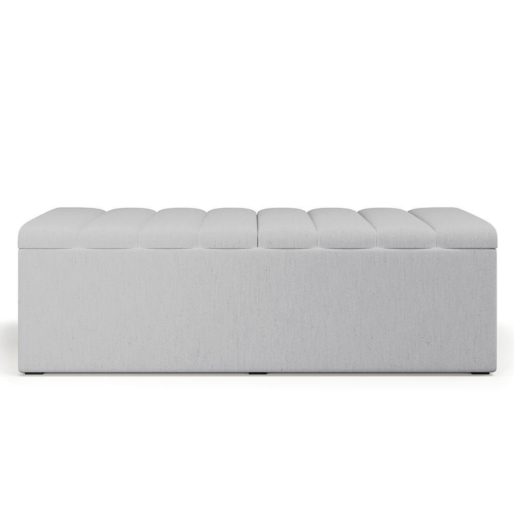 Calçadeira Recamier Baú Para Cama De Casal King Dália 195x50 Cm W01 Linho Cinza - Lyam - 3