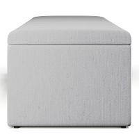 Calçadeira Recamier Baú Para Cama De Casal King Dália 195x50 Cm W01 Linho Cinza - Lyam - 5