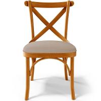 Kit 06 Cadeiras Para Sala De Jantar E Estar Living Estofada ávila L02 Linho Bege Escuro - Lyam