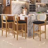 Kit 06 Banquetas Altas Para Cozinha Bancada Sala Tela Betta Fixa L02 Bouclê Preto - Lyam - 2