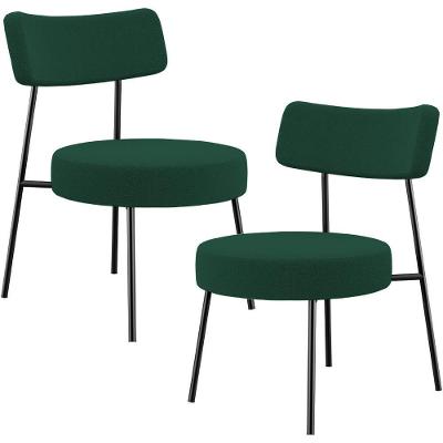 Kit 02 Poltronas Decorativas Londres L02 Para Sala De Estar Bouclê Verde Lyam Decor