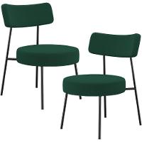 Kit 02 Poltronas Decorativas Para Sala De Estar Base Fixa Londres L02 Bouclê Verde - Lyam - 1