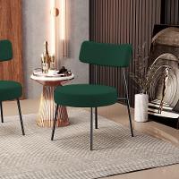 Kit 02 Poltronas Decorativas Para Sala De Estar Base Fixa Londres L02 Bouclê Verde - Lyam - 7