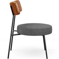 Kit 02 Poltronas Decorativas Sala Estar Fixa Londres L02 Couríssimo Camel Linho Cinza Escuro - Lyam - 2