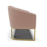 Sofá Namoradeira 2 Lugares Industrial Dourado Stella Bouclê Rosê D03 - D'rossi - 2