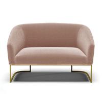 Sofá Namoradeira 2 Lugares Industrial Dourado Stella Bouclê Rosê D03 - D'rossi - 3