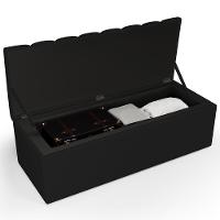 Calçadeira Recamier Baú Para Cama De Casal King Dália 195x50 Cm W01 Facto Preto - Lyam - 2