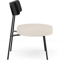 Kit 02 Poltronas Decorativas Para Sala De Estar Base Fixa Londres L02 Couríssimo Preto Linho Bege - Lyam - 2