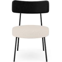 Kit 02 Poltronas Decorativas Para Sala De Estar Base Fixa Londres L02 Couríssimo Preto Linho Bege - Lyam - 3