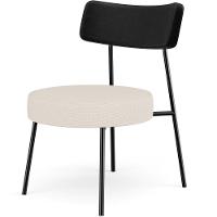 Kit 02 Poltronas Decorativas Para Sala De Estar Base Fixa Londres L02 Couríssimo Preto Linho Bege - Lyam - 6