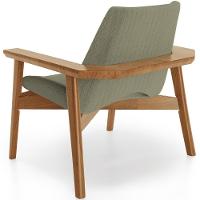 Poltrona Decorativa Para Sala De Estar Living Base Madeira Becker L02 Bouclê Oliva - Lyam Decor