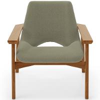 Poltrona Decorativa Para Sala De Estar Living Base Madeira Becker L02 Bouclê Oliva - Lyam Decor - 5