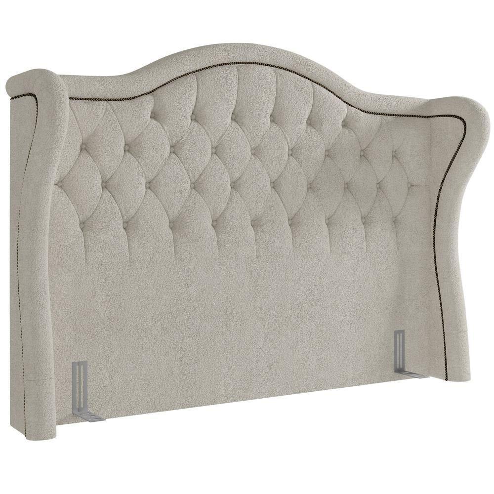 Cabeceira Cama Box Casal 160 Cm P05 Lisboa Bouclê Creme - Lyam Decor - 1