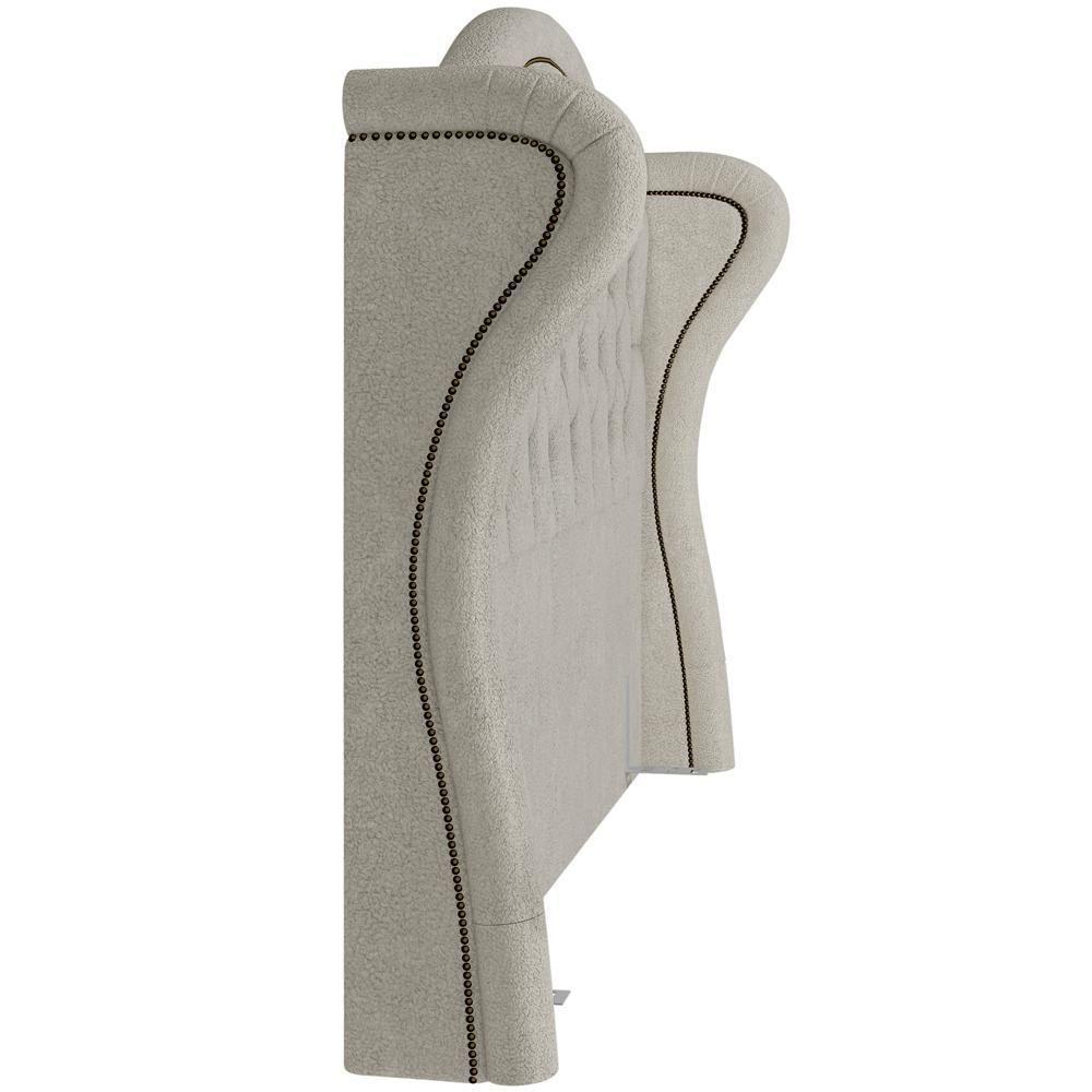 Cabeceira Cama Box Casal 160 Cm P05 Lisboa Bouclê Creme - Lyam Decor - 3