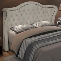 Cabeceira Cama Box Casal 160 Cm P05 Lisboa Bouclê Creme - Lyam Decor - 5
