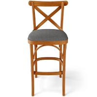 Kit 04 Banquetas Altas Cozinha Bancada Bar Sala Jantar Estofada ávila L02 Linho Cinza Escuro - Lyam - 3