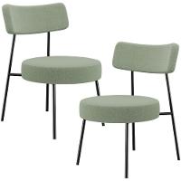 Kit 02 Poltronas Decorativas Para Sala De Estar Base Fixa Londres L02 Bouclê Oliva - Lyam - 1