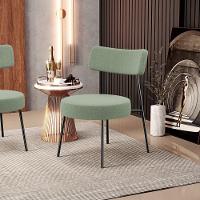 Kit 02 Poltronas Decorativas Para Sala De Estar Base Fixa Londres L02 Bouclê Oliva - Lyam - 7