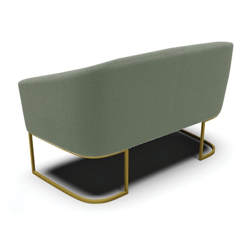 Sofá Namoradeira 2 Lugares Industrial Dourado Stella Bouclê Menta D03 - D'rossi - 6