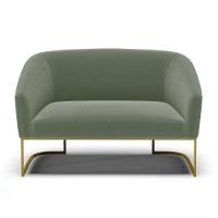 Sofá Namoradeira 2 Lugares Industrial Dourado Stella Bouclê Menta D03 - D'rossi - 2