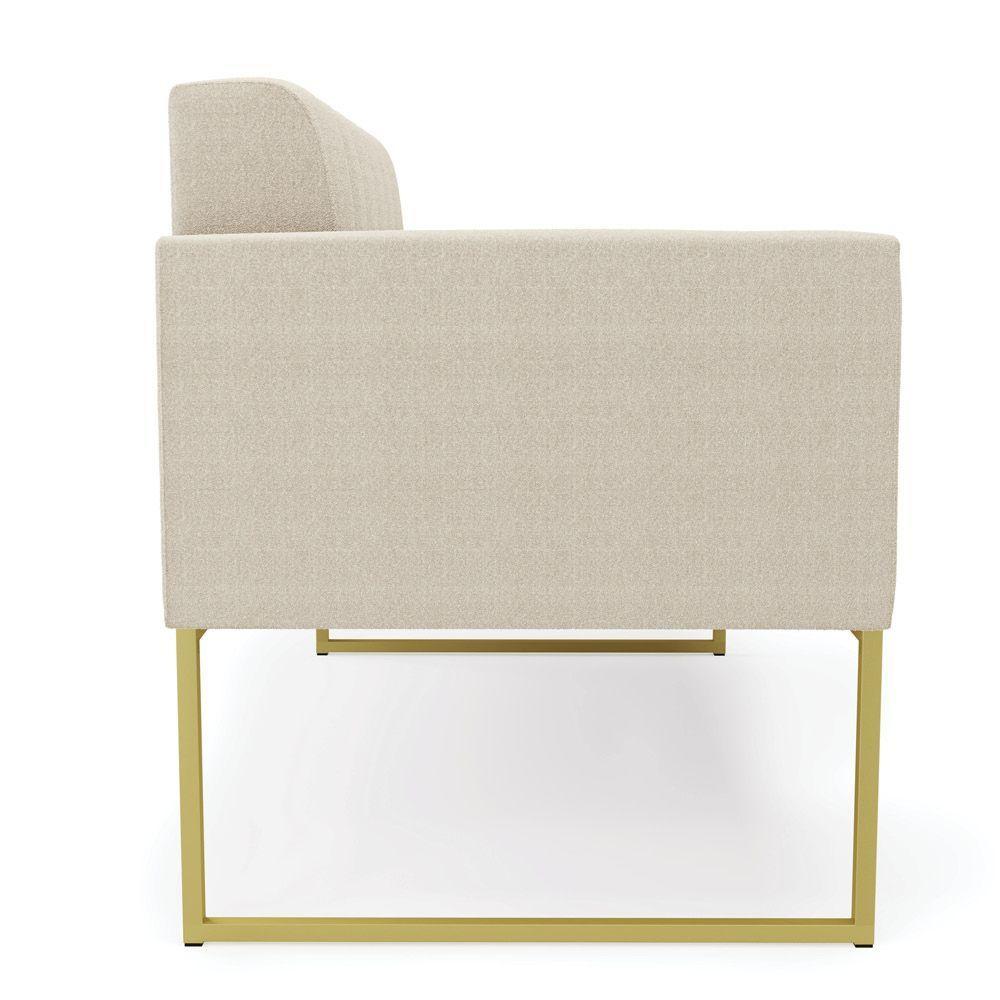 Sofá Namoradeira 2 Lugares Industrial Dourado Elisa Bouclê D03 - D'rossi Cor Bege - 2