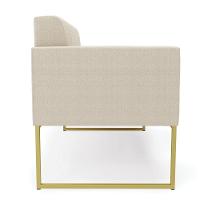 Sofá Namoradeira 2 Lugares Industrial Dourado Elisa Bouclê D03 - D'rossi Cor Bege - 2