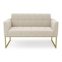 Sofá Namoradeira 2 Lugares Industrial Dourado Elisa Bouclê D03 - D'rossi Cor Bege - 7