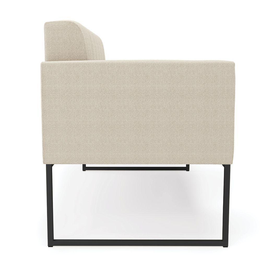 Sofá Namoradeira 2 Lugares Industrial Preto Elisa Bouclê D03 - D'rossi Cor Bege - 2