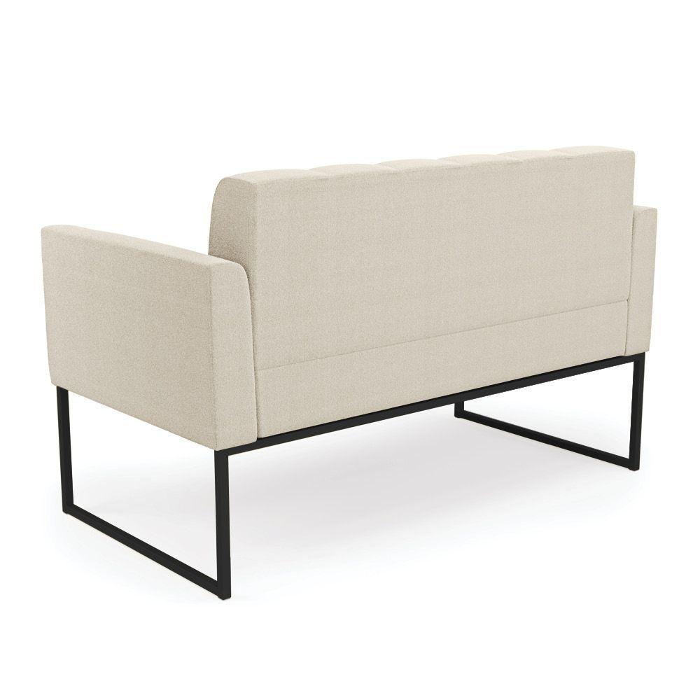 Sofá Namoradeira 2 Lugares Industrial Preto Elisa Bouclê D03 - D'rossi Cor Bege - 4