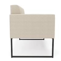 Sofá Namoradeira 2 Lugares Industrial Preto Elisa Bouclê D03 - D'rossi Cor Bege - 2