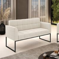 Sofá Namoradeira 2 Lugares Industrial Preto Elisa Bouclê D03 - D'rossi Cor Bege - 6