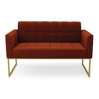 Sofá Namoradeira 2 Lugares Industrial Dourado Elisa Bouclê D03 - D'rossi Cor Terra - 2