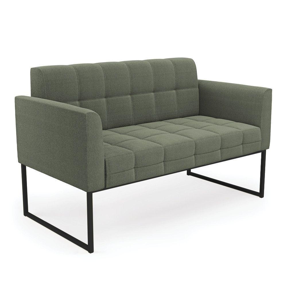 Sofá Namoradeira 2 Lugares Industrial Preto Elisa Bouclê D03 - D'rossi Cor Menta - 1