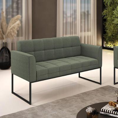 Sofá Namoradeira 2 Lugares Industrial Preto Elisa Bouclê D03 - D'rossi Cor Menta