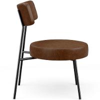 Kit 02 Poltronas Decorativas Para Sala De Estar Base Fixa Londres L02 Couríssimo Marrom - Lyam - 2