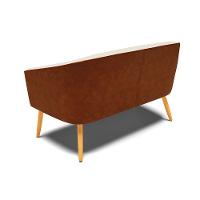 Namoradeira 02 Lugares Stella Corano Nozes Com Linho Bege A19 Pés Palito Castanho - D'rossi - 9