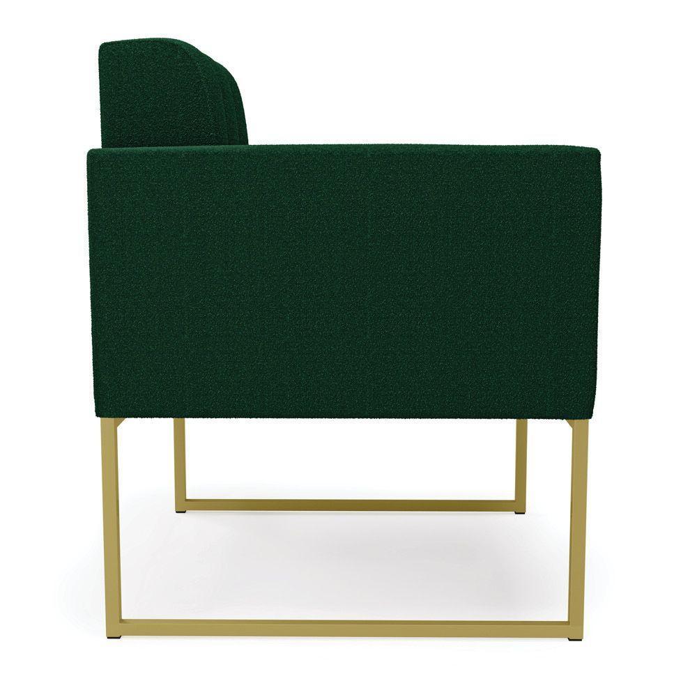 Poltrona Sala De Estar Industrial Dourado Elisa Bouclê Verde D03 - D'rossi - 2