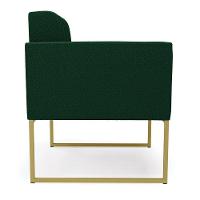 Poltrona Sala De Estar Industrial Dourado Elisa Bouclê Verde D03 - D'rossi - 2