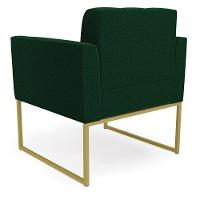 Poltrona Sala De Estar Industrial Dourado Elisa Bouclê Verde D03 - D'rossi