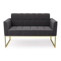 Sofá Namoradeira 2 Lugares Industrial Dourado Elisa Bouclê D03 - D'rossi Cor Grafite - 2