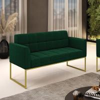 Sofá Namoradeira 2 Lugares Industrial Dourado Elisa Bouclê D03 - D'rossi Cor Verde - 2