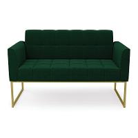 Sofá Namoradeira 2 Lugares Industrial Dourado Elisa Bouclê D03 - D'rossi Cor Verde - 5