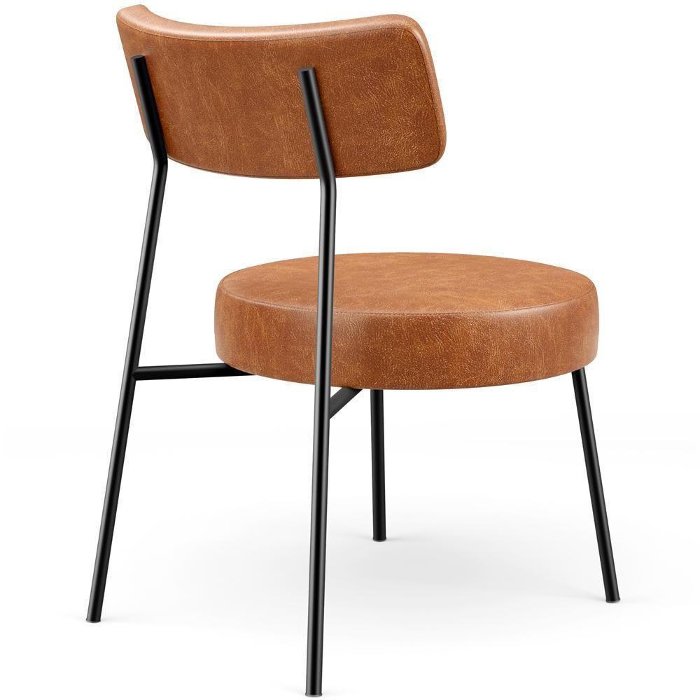 Kit 02 Poltronas Decorativas Para Sala De Estar Base Fixa Londres L02 Couríssimo Camel - Lyam - 5