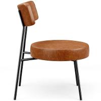 Kit 02 Poltronas Decorativas Para Sala De Estar Base Fixa Londres L02 Couríssimo Camel - Lyam - 2