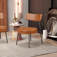 Kit 02 Poltronas Decorativas Para Sala De Estar Base Fixa Londres L02 Couríssimo Camel - Lyam - 7