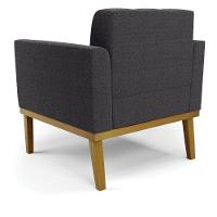 Poltrona Sala Base Madeira Fixa Castanho Kit 2 Elisa Bouclê D03 - D'rossi Cor Grafite - 5